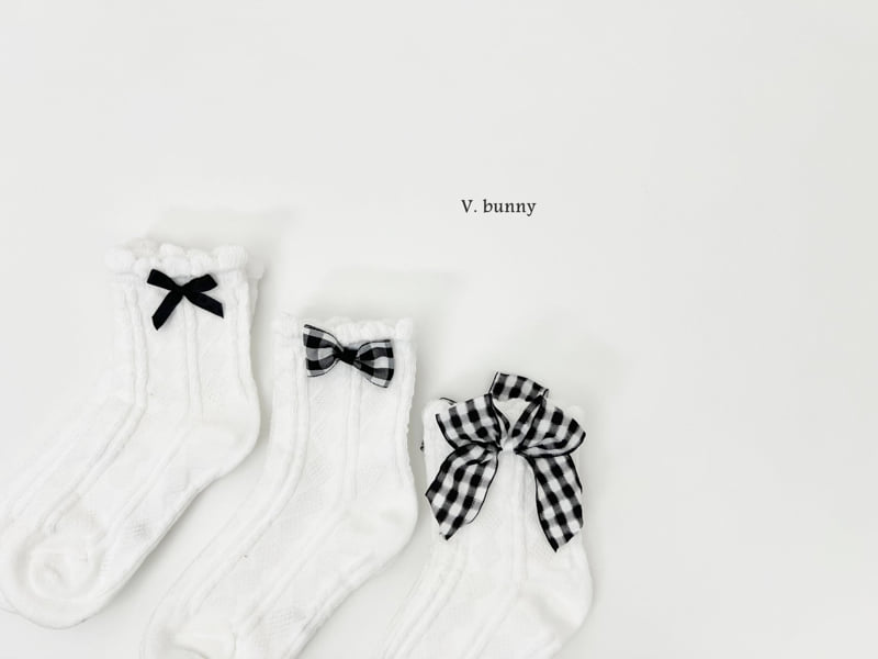 V Bunny - Korean Children Fashion - #prettylittlegirls - Ribbon Ribbon Socks Set - 5