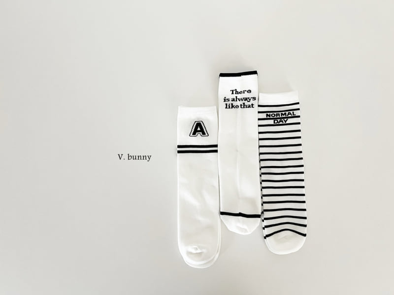 V Bunny - Korean Children Fashion - #prettylittlegirls - Stripe A Sock Set - 10