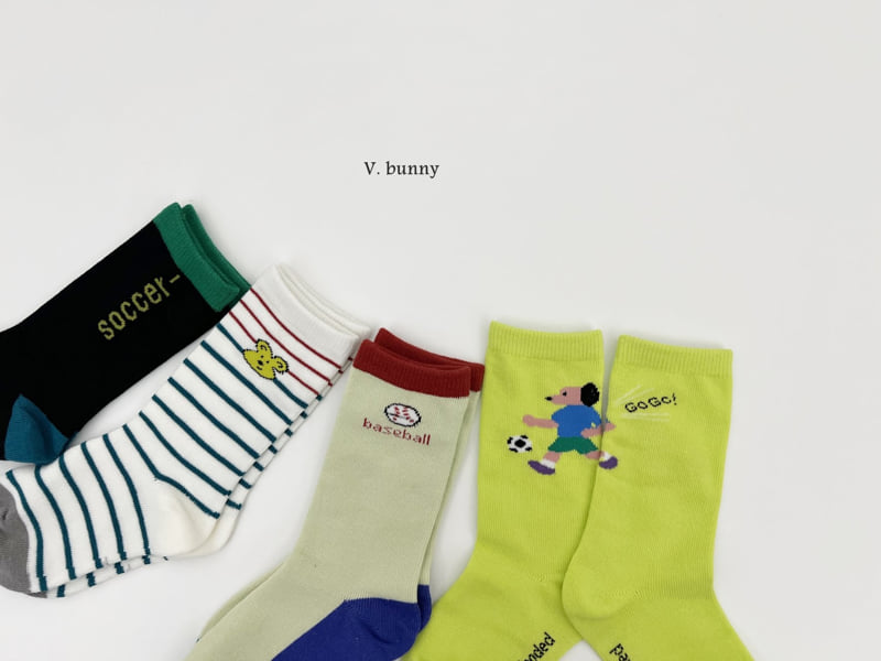 V Bunny - Korean Children Fashion - #toddlerclothing - Baseball Socks Set - 4