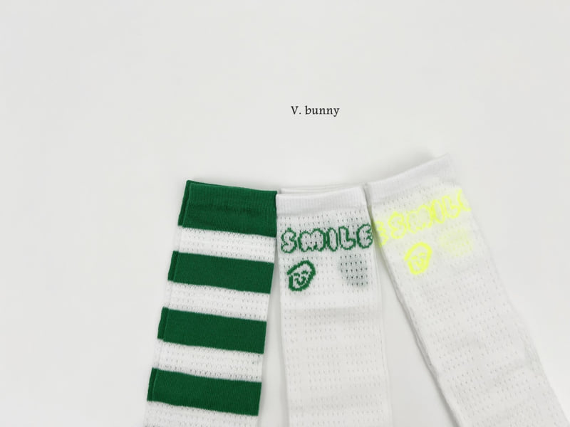 V Bunny - Korean Children Fashion - #stylishchildhood - Neon Smile Socks Set (set of 3) - 2