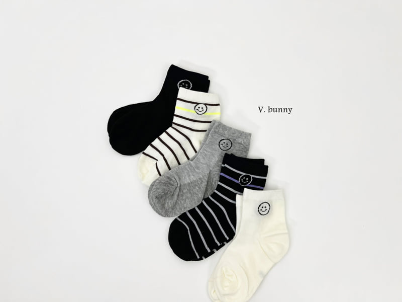 V Bunny - Korean Children Fashion - #stylishchildhood - Round Socks Set - 3