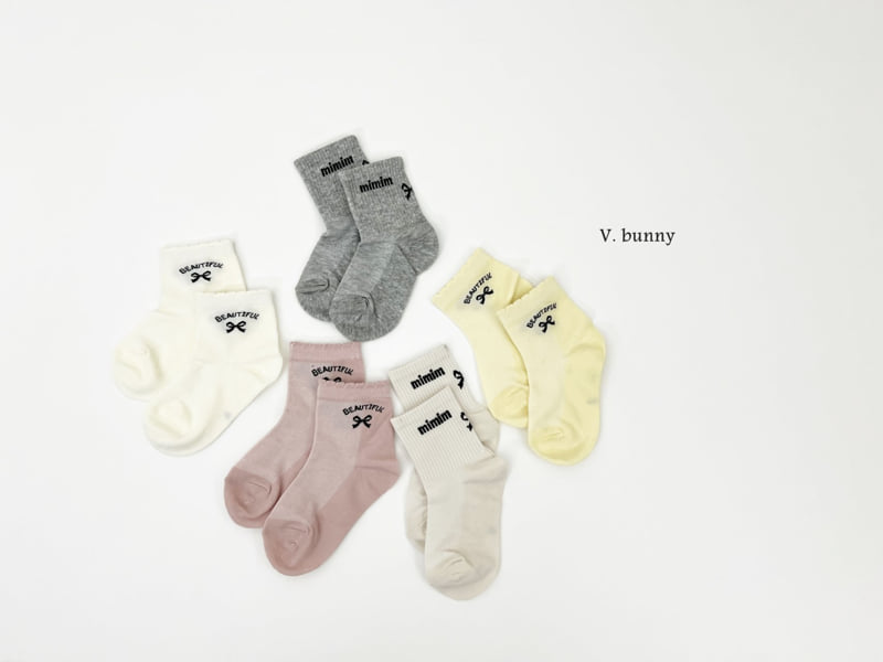 V Bunny - Korean Children Fashion - #stylishchildhood - Mimi Ribbon Socks Set - 10