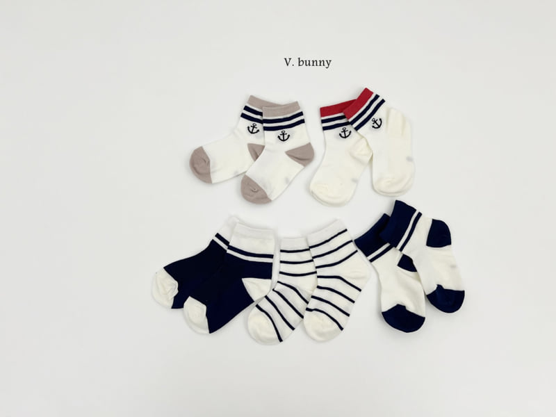V Bunny - Korean Children Fashion - #todddlerfashion - Marine Boy Socks Set - 10