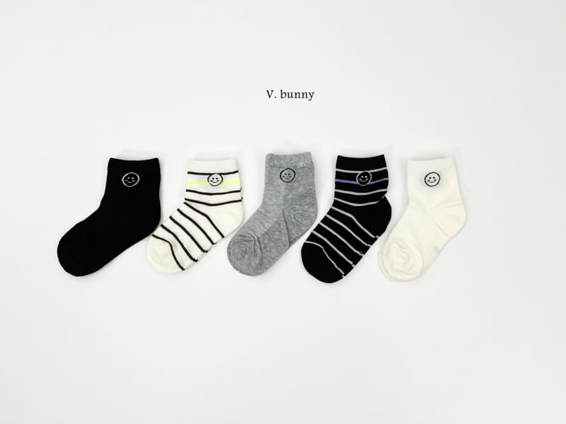 V Bunny - Korean Children Fashion - #todddlerfashion - Round Socks Set