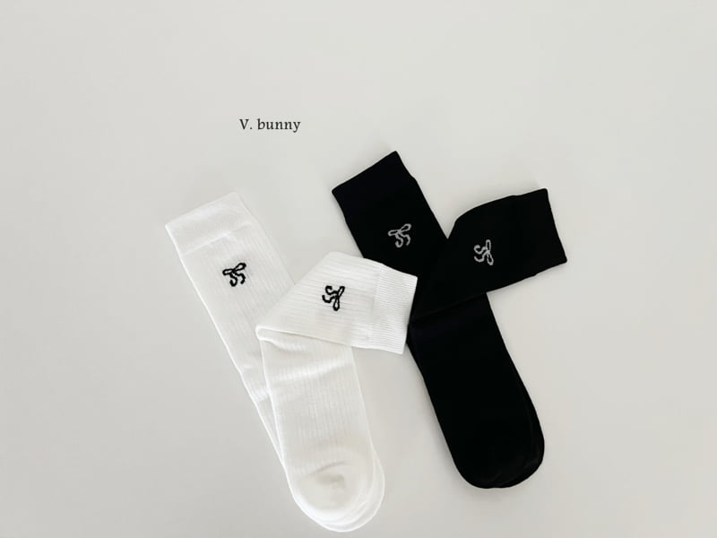 V Bunny - Korean Children Fashion - #toddlerclothing - Double Bone Sock Set - 7