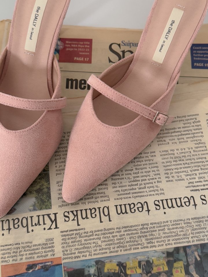 Vade - Korean Women Fashion - #momslook - Suede Stiletto Mule Heel