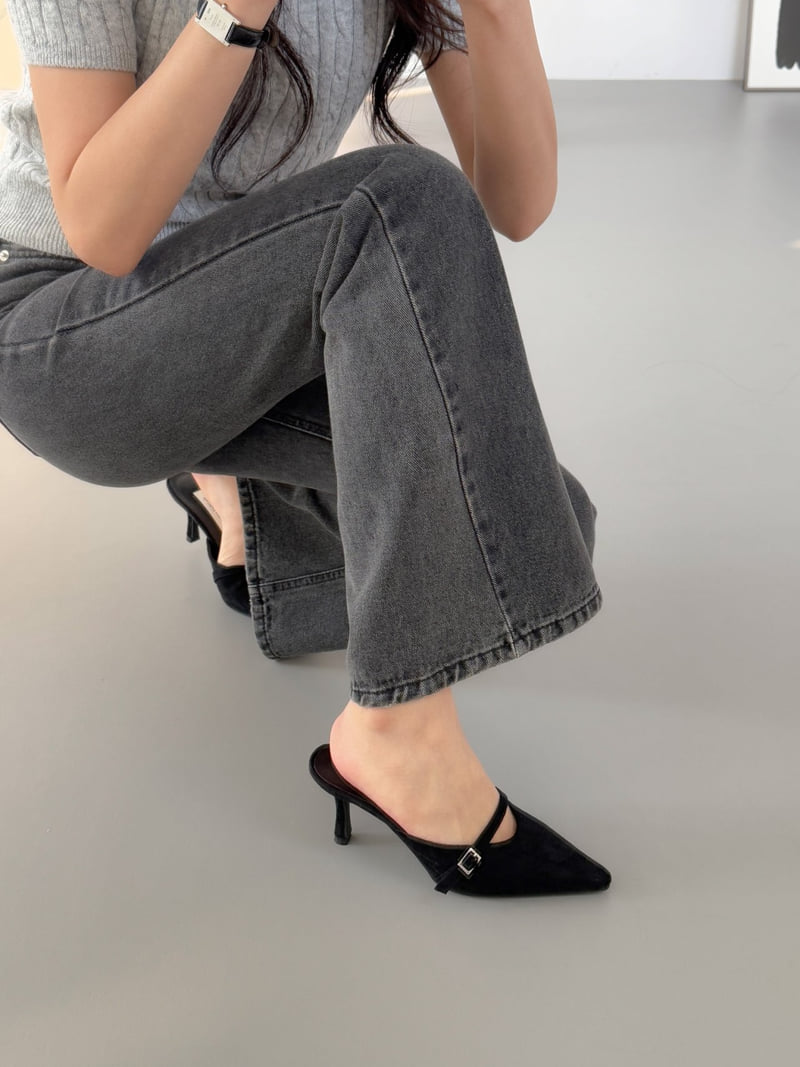 Vade - Korean Women Fashion - #momslook - Suede Stiletto Mule Heel - 11