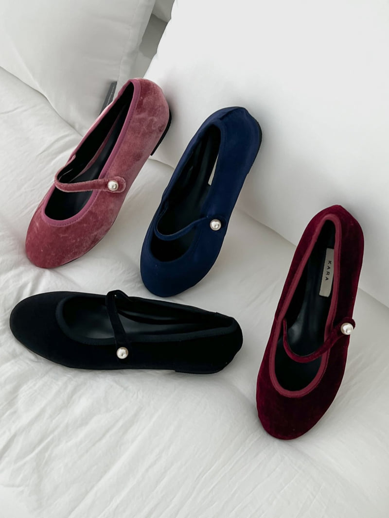 Vade - Korean Women Fashion - #momslook - Velvet Mary Jane Flat - 12