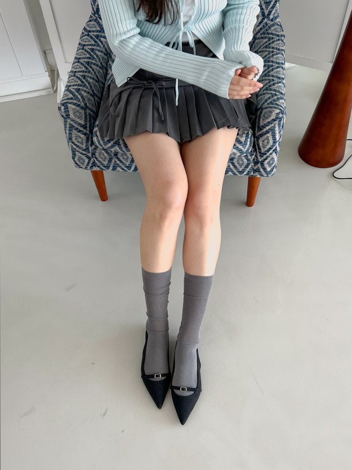 Vade - Korean Women Fashion - #momslook - Suede Stiletto Mary Jane Flat Heel - 9