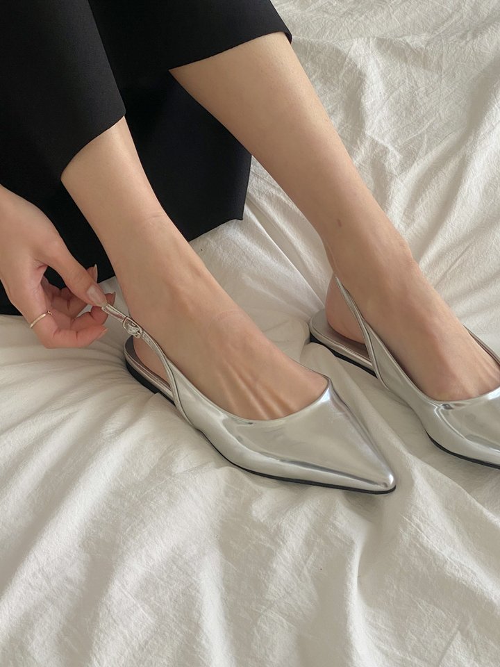 Vade - Korean Women Fashion - #momslook - Sling Stiletto Flat Low Heel - 6
