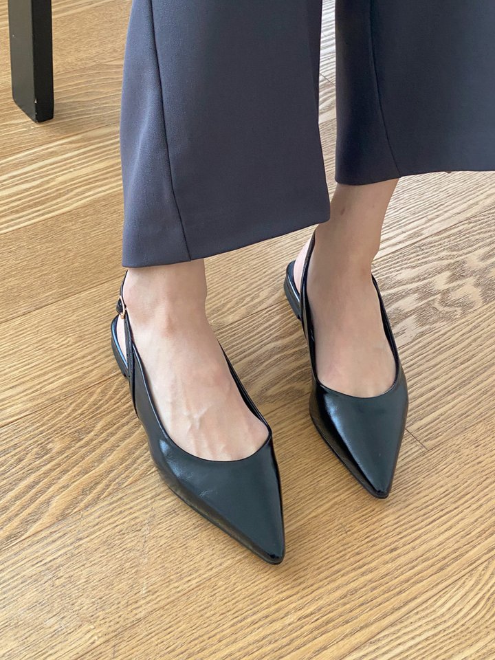 Vade - Korean Women Fashion - #momslook - Sling Stiletto Flat Low Heel - 8