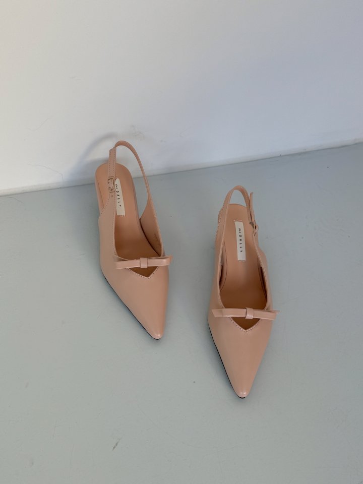 Vade - Korean Women Fashion - #thelittlethings - Basic Stiletto Ribbon Slingback Mule - 4