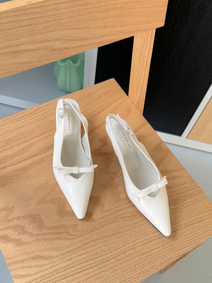 Vade - Korean Women Fashion - #momslook - Basic Stiletto Ribbon Slingback Mule - 6