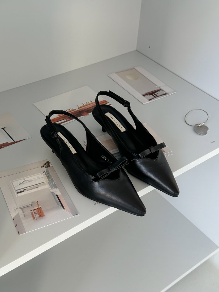 Vade - Korean Women Fashion - #momslook - Basic Stiletto Ribbon Slingback Mule - 8