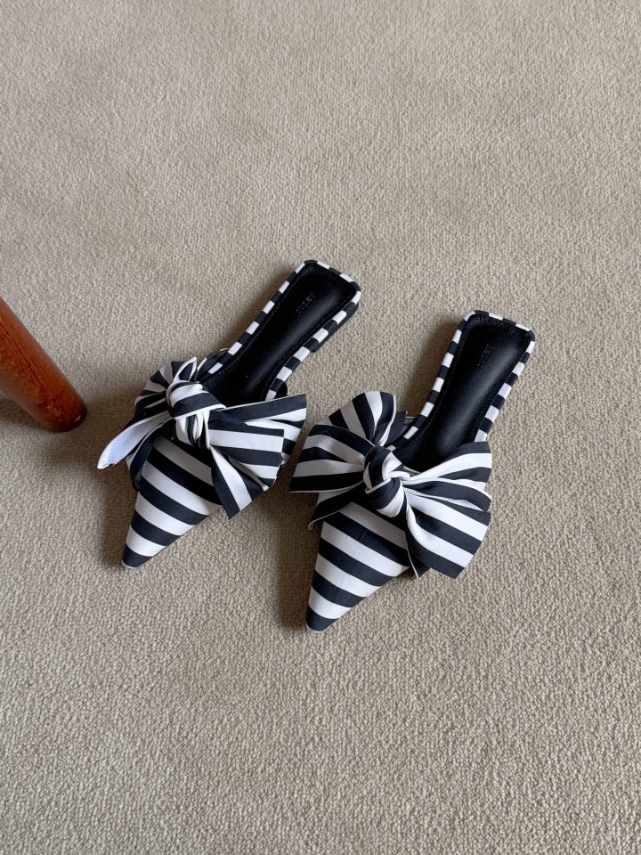 Vade - Korean Women Fashion - #momslook - Neutro Stiletto Ribbon Flat Mule - 11