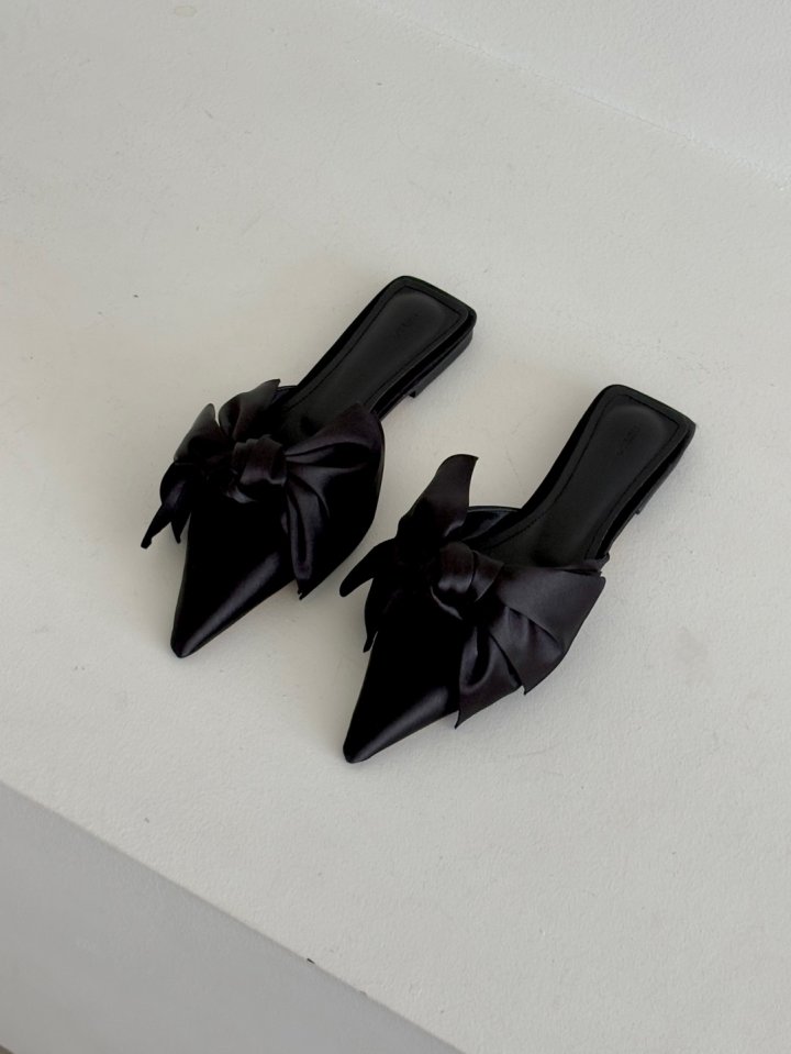 Vade - Korean Women Fashion - #momslook - Neutro Stiletto Ribbon Flat Mule - 5