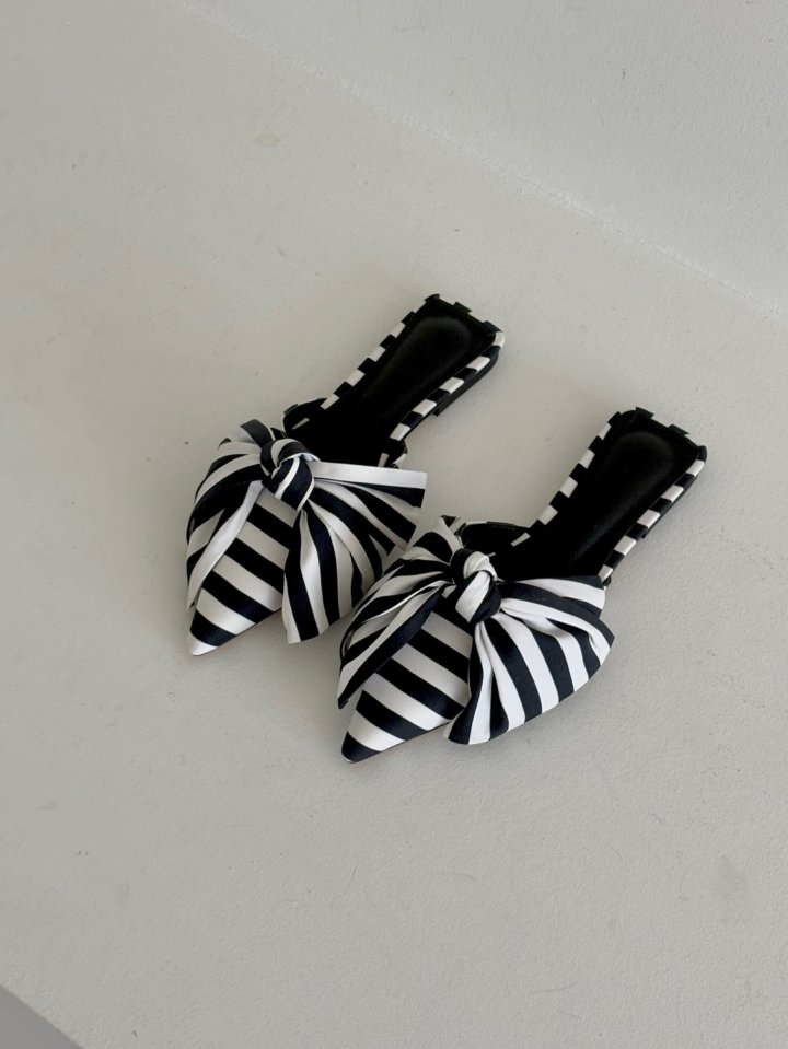 Vade - Korean Women Fashion - #momslook - Neutro Stiletto Ribbon Flat Mule - 7