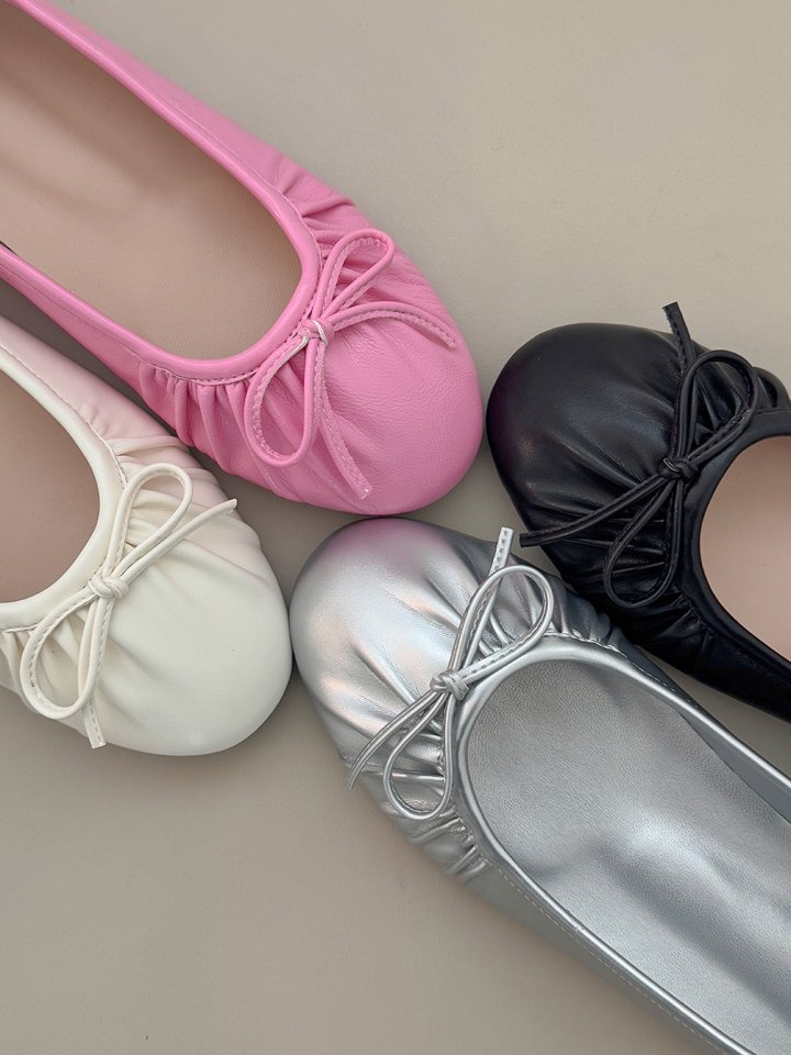 Vade - Korean Women Fashion - #momslook - Ribbon Banding Cloud Flat - 2