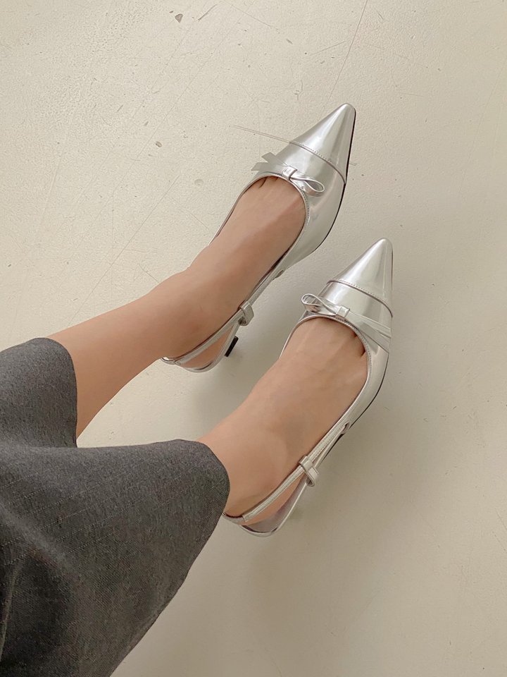 Vade - Korean Women Fashion - #momslook - Stiletto Slingback Ribbon Heel - 11