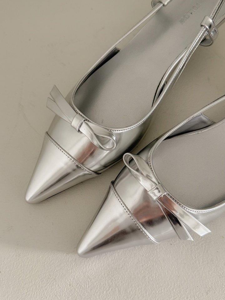 Vade - Korean Women Fashion - #momslook - Stiletto Slingback Ribbon Heel - 3