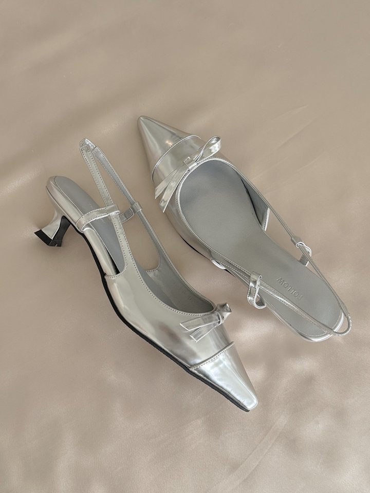 Vade - Korean Women Fashion - #momslook - Stiletto Slingback Ribbon Heel - 5