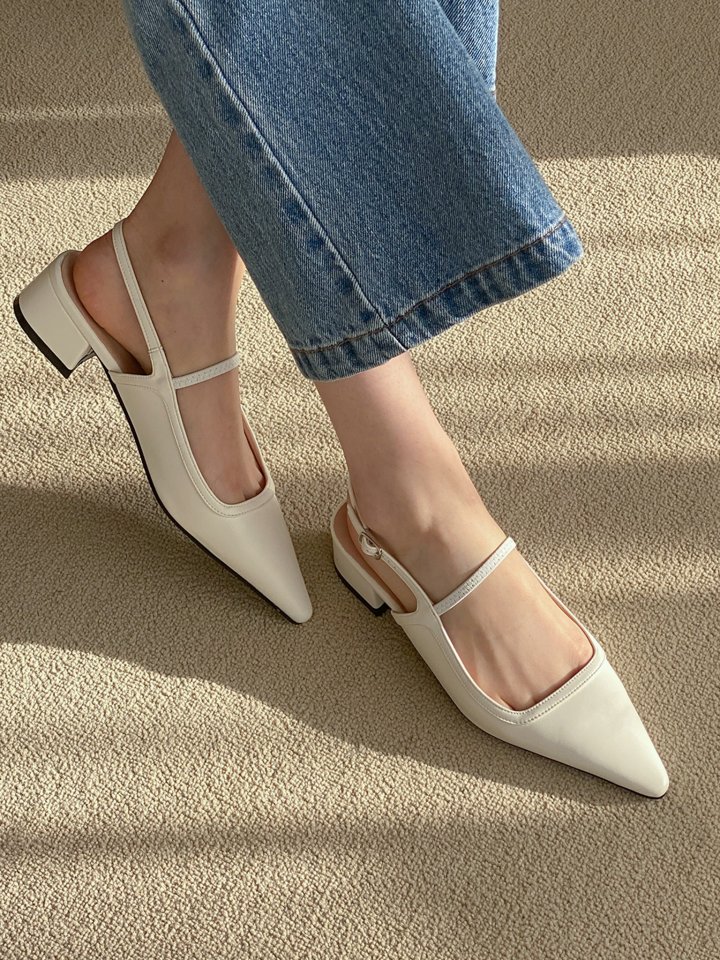 Vade - Korean Women Fashion - #womensfashion - Slingback Flat Pumps Stiletto - 4