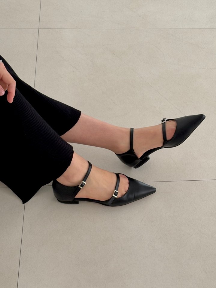 Vade - Korean Women Fashion - #momslook - Stiletto Mary Jane Ankle Strap Flat - 3