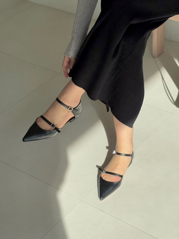 Vade - Korean Women Fashion - #momslook - Stiletto Mary Jane Ankle Strap Flat - 5
