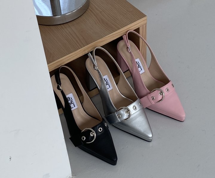 Vade - Korean Women Fashion - #momslook - Stiletto Velcro Slingback High Heel - 5