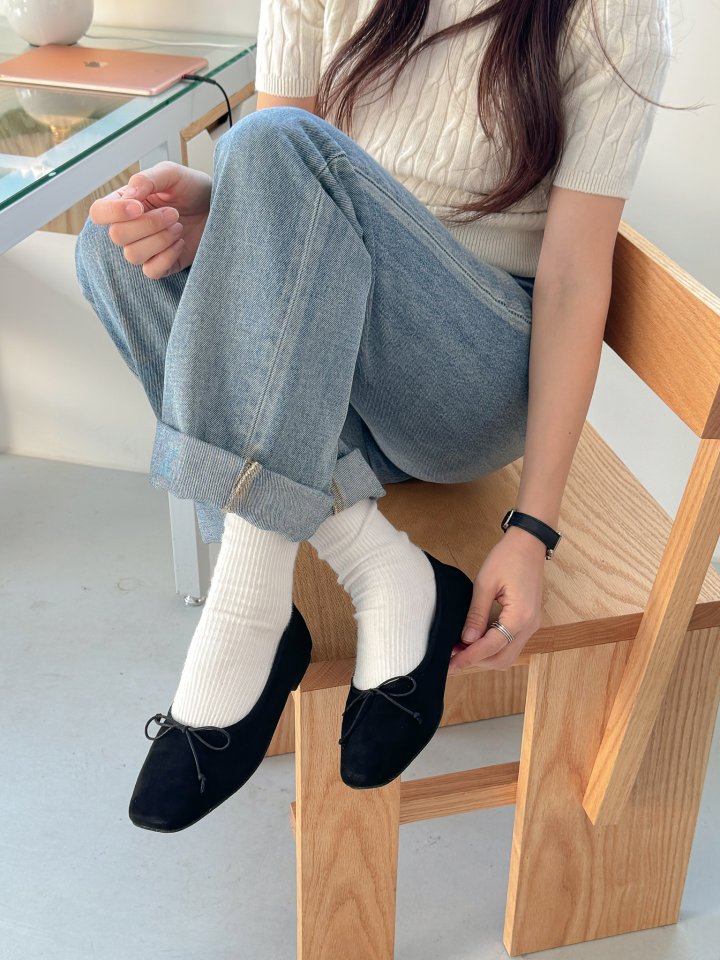 Vade - Korean Women Fashion - #momslook - Ribbon Flat Vivid Unique