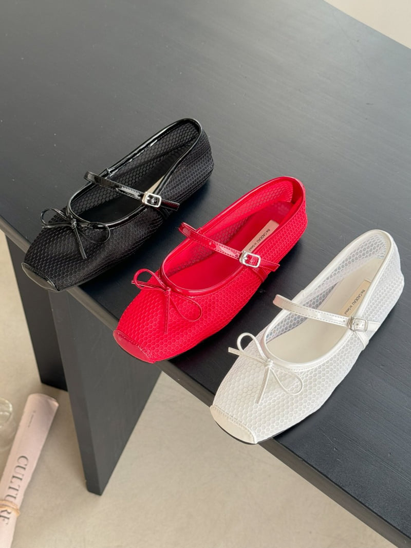 Vade - Korean Women Fashion - #momslook - Mesh Mary Jane Ribbon Flat - 12