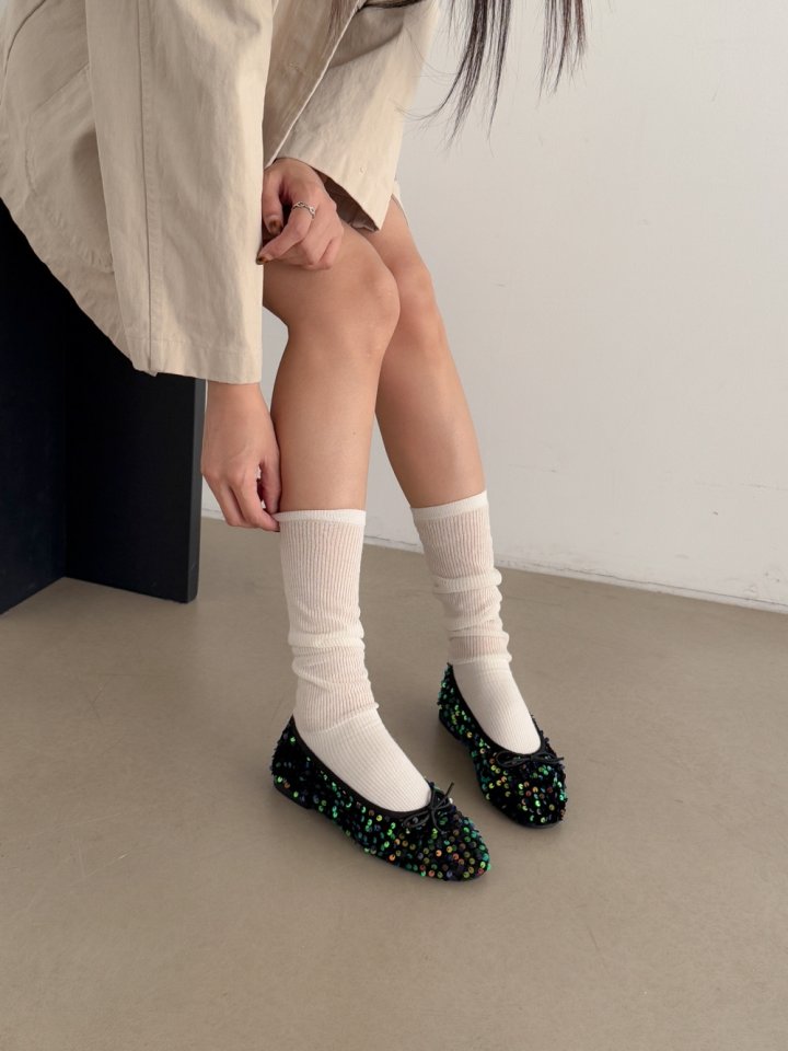 Vade - Korean Women Fashion - #momslook - Spangle Unique Flat - 11