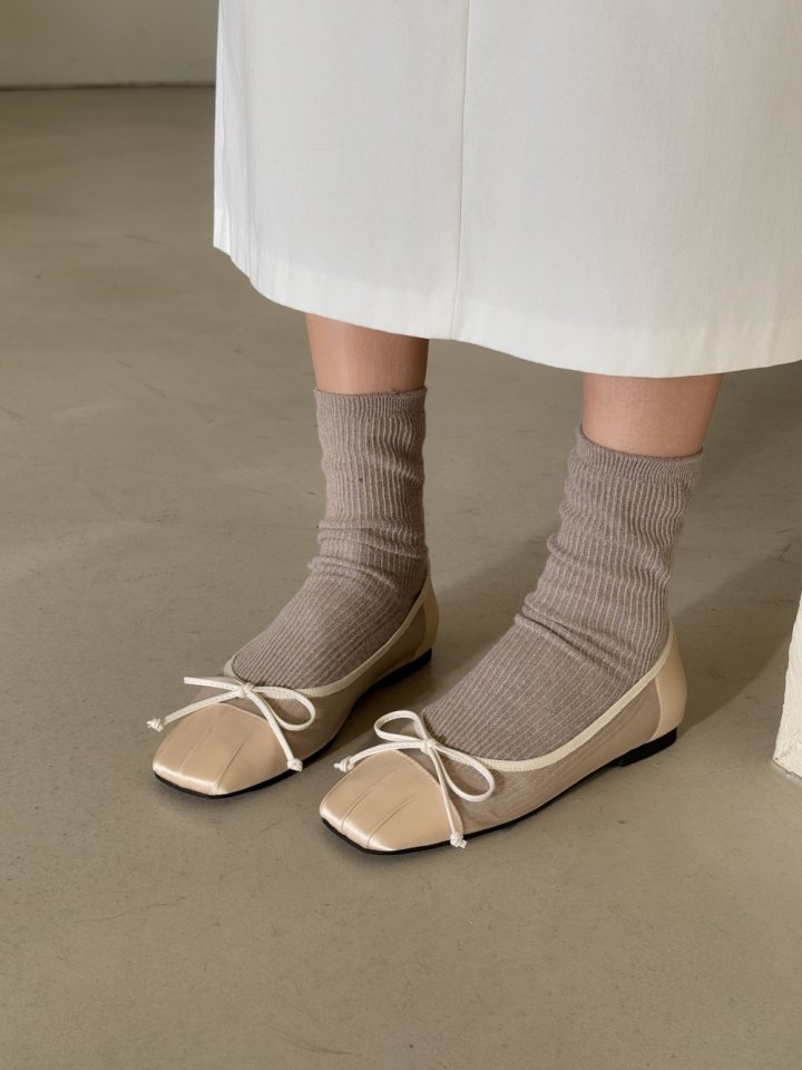 Vade - Korean Women Fashion - #momslook - Square Ribbon Flat - 7
