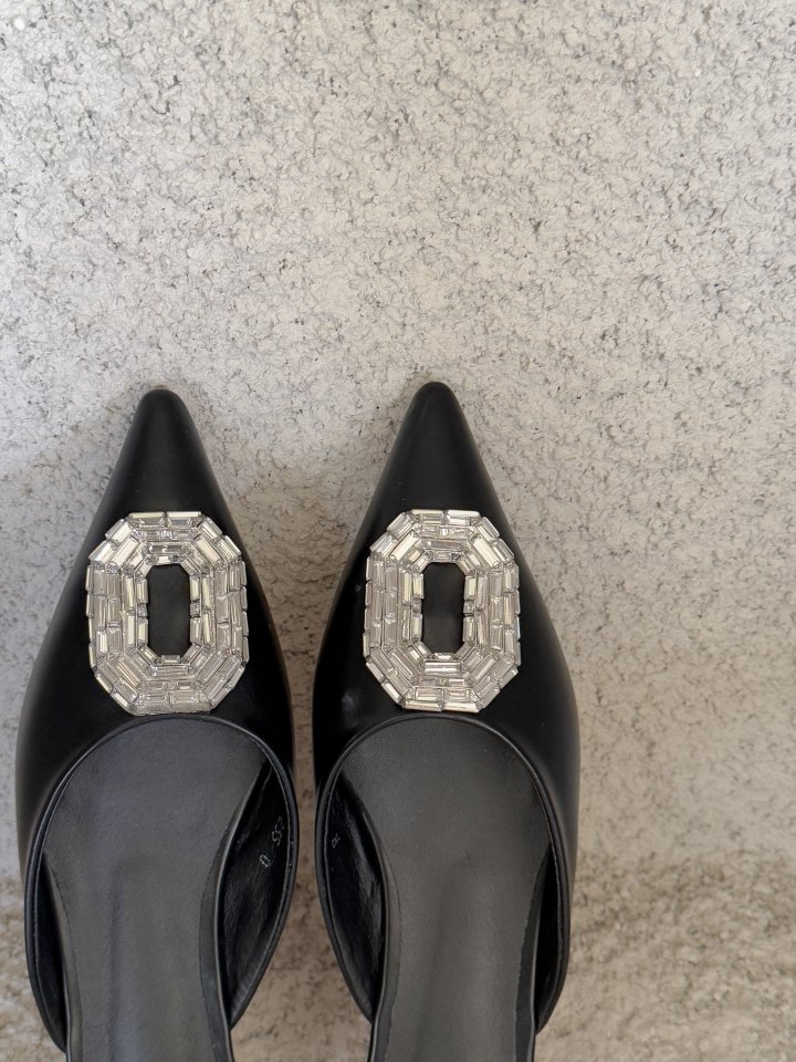 Vade - Korean Women Fashion - #momslook - Square Cubic Stiletto Flat - 5