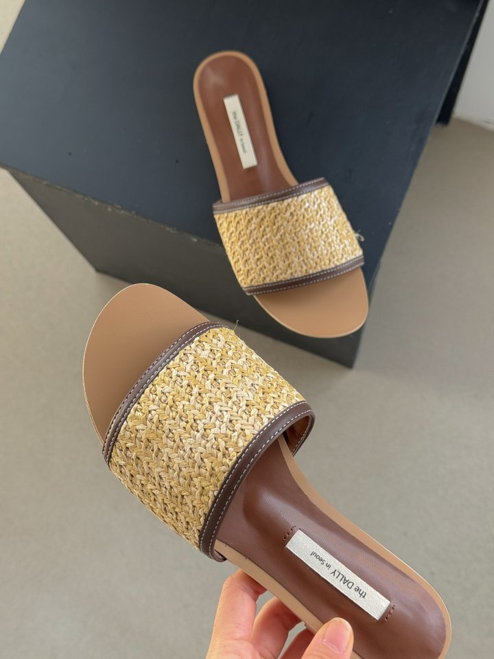 Vade - Korean Women Fashion - #shopsmall - Rattan Slipper Round - 7