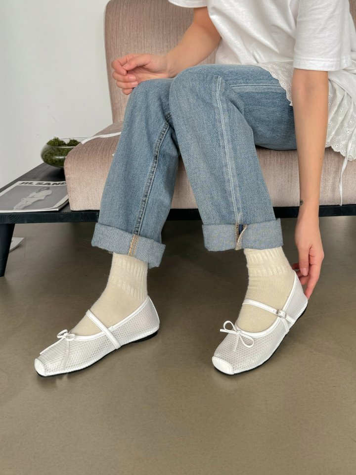 Vade - Korean Women Fashion - #shopsmall - Mesh Mary Jane Ribbon Flat - 5