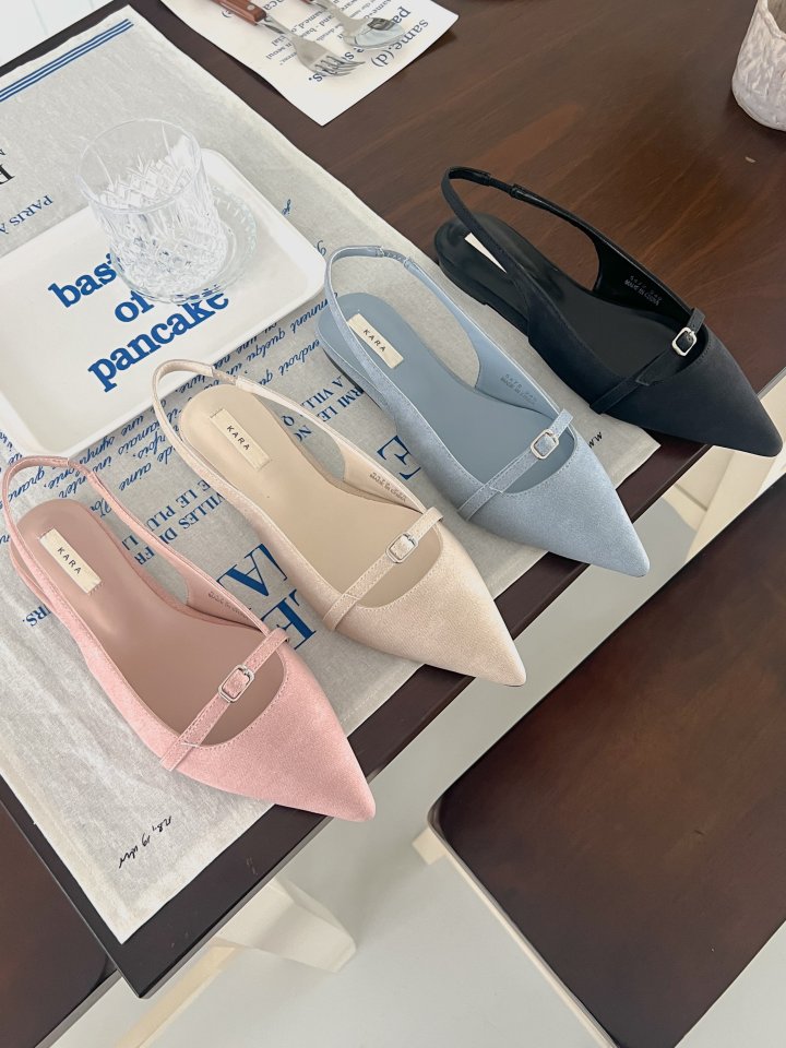 Vade - Korean Women Fashion - #vintageinspired - Suede Stiletto Mary Jane Flat Heel