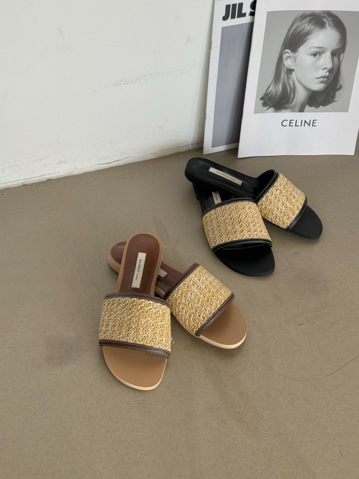 Vade - Korean Women Fashion - #vintageinspired - Rattan Slipper Round - 2