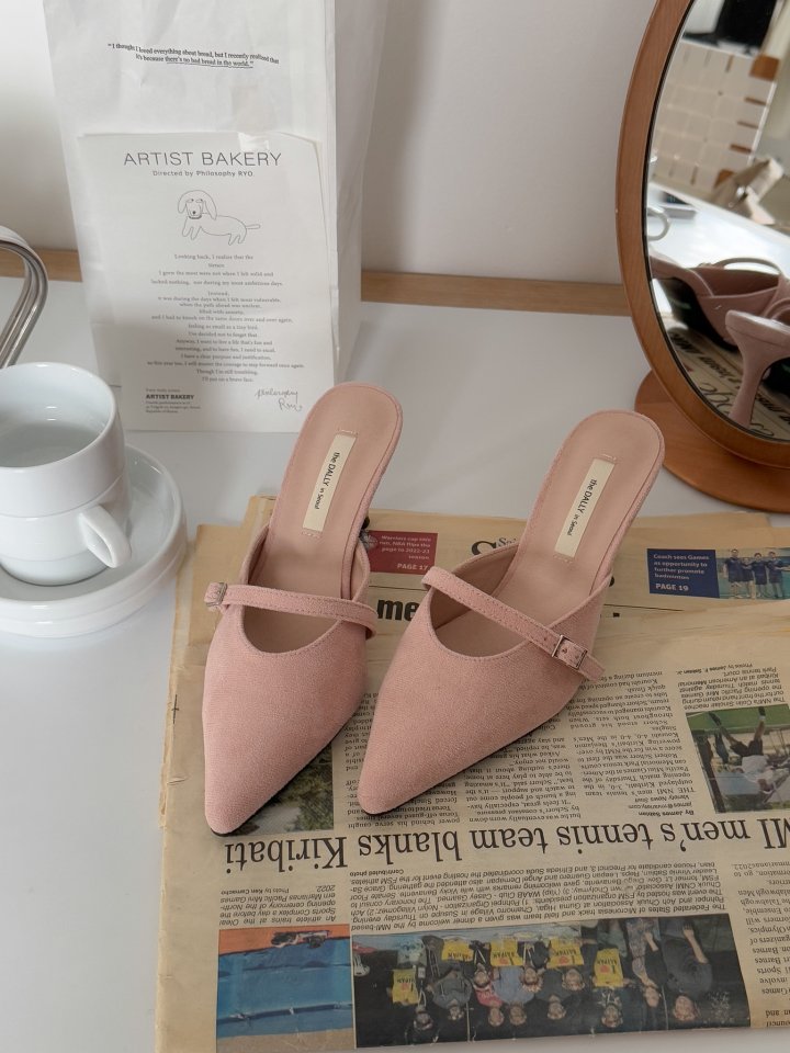 Vade - Korean Women Fashion - #womensfashion - Suede Stiletto Mule Heel - 2