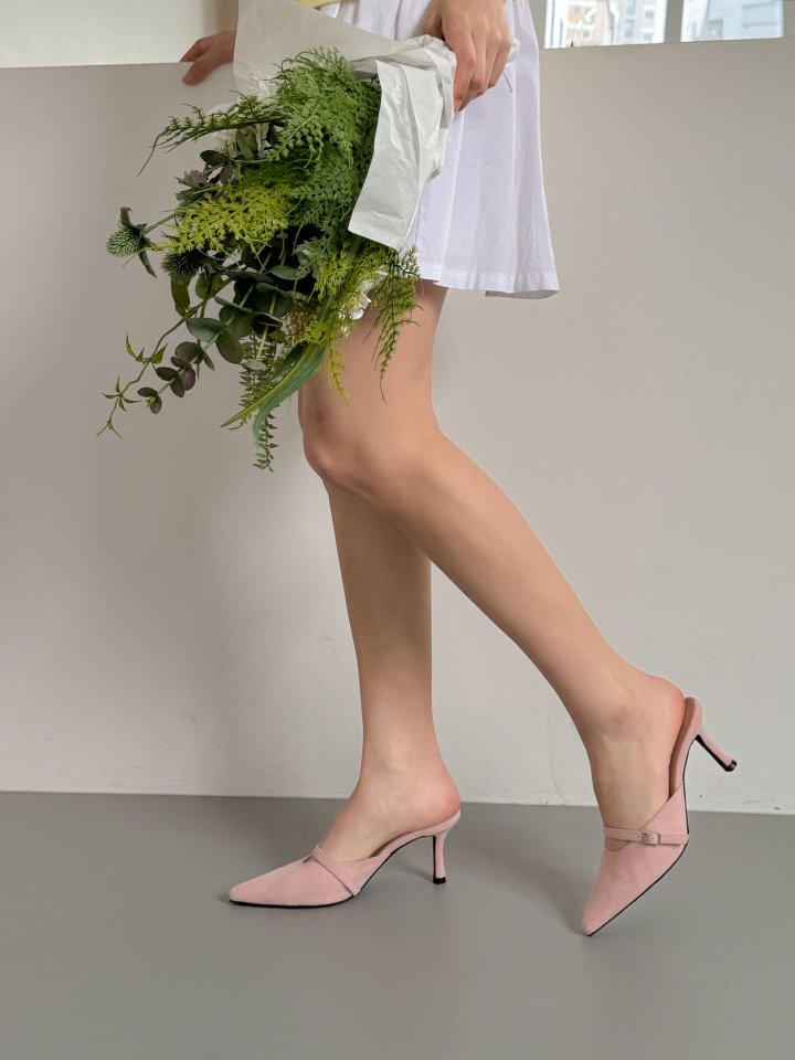 Vade - Korean Women Fashion - #womensfashion - Suede Stiletto Mule Heel - 8
