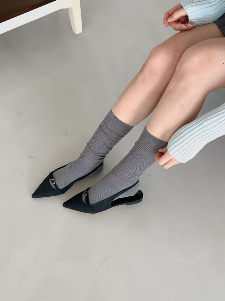 Vade - Korean Women Fashion - #womensfashion - Suede Stiletto Mary Jane Flat Heel - 10