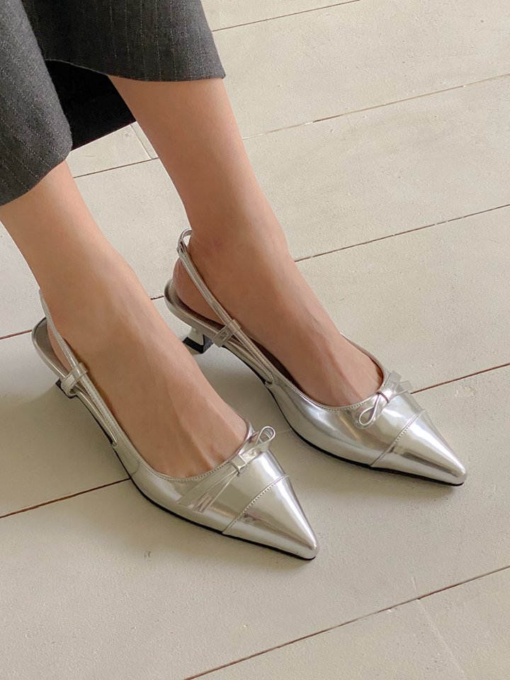 Vade - Korean Women Fashion - #womensfashion - Stiletto Slingback Ribbon Heel - 10