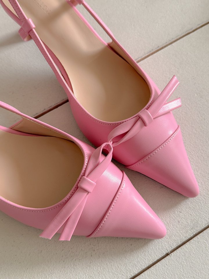 Vade - Korean Women Fashion - #womensfashion - Stiletto Slingback Ribbon Heel - 2