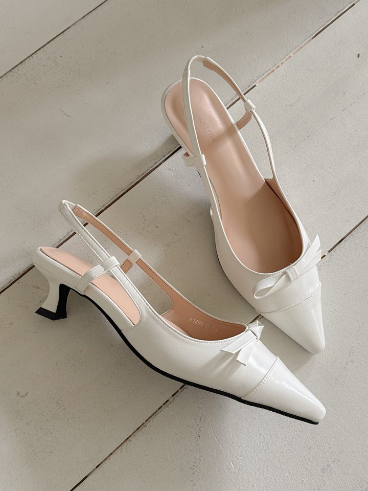 Vade - Korean Women Fashion - #womensfashion - Stiletto Slingback Ribbon Heel - 6