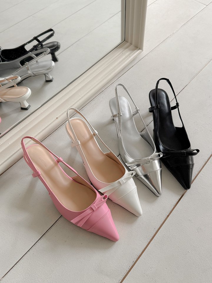 Vade - Korean Women Fashion - #womensfashion - Stiletto Slingback Ribbon Heel - 8