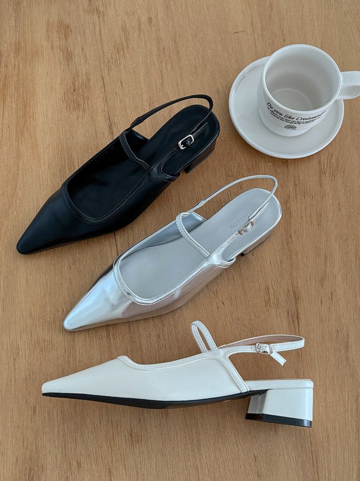 Vade - Korean Women Fashion - #womensfashion - Slingback Flat Pumps Stiletto