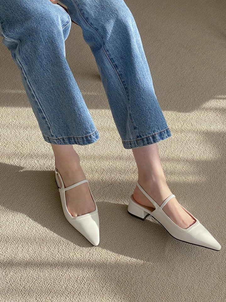 Vade - Korean Women Fashion - #womensfashion - Slingback Flat Pumps Stiletto - 3