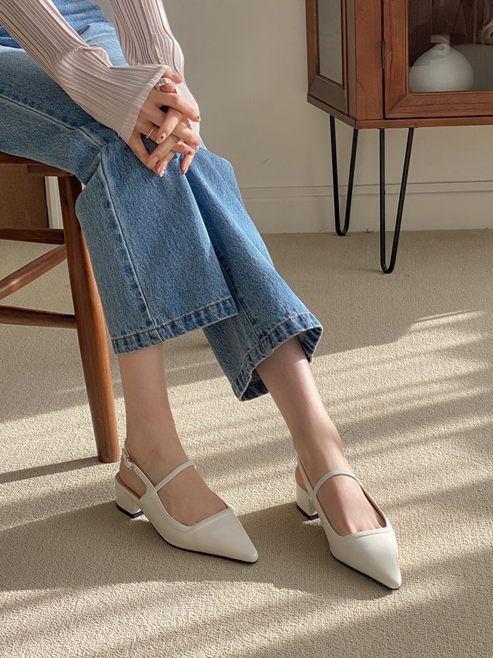 Vade - Korean Women Fashion - #womensfashion - Slingback Flat Pumps Stiletto - 5