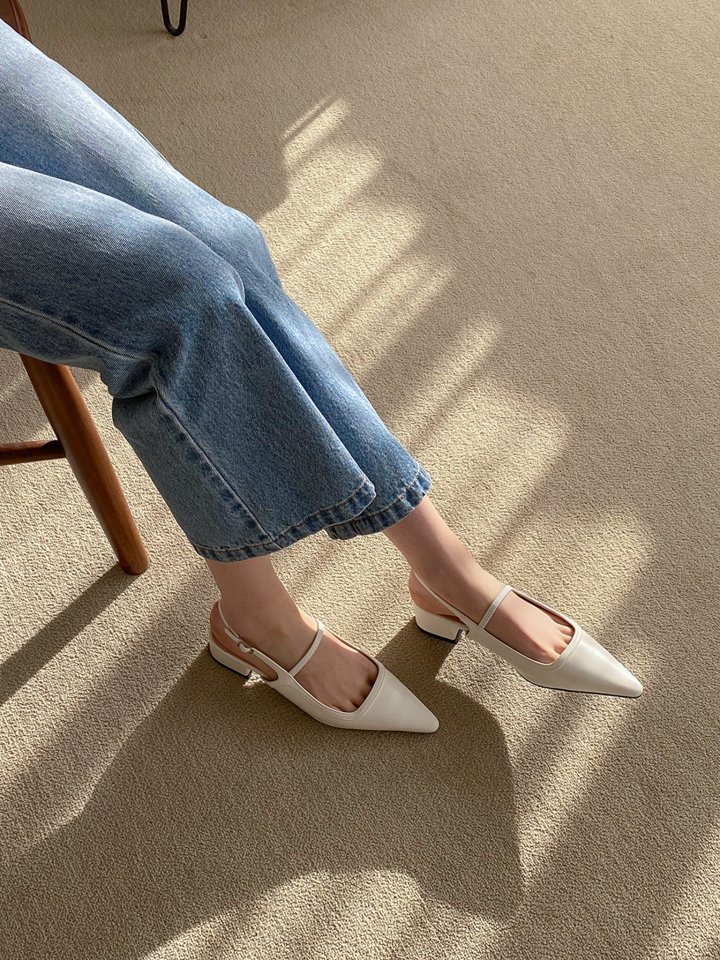 Vade - Korean Women Fashion - #womensfashion - Slingback Flat Pumps Stiletto - 7