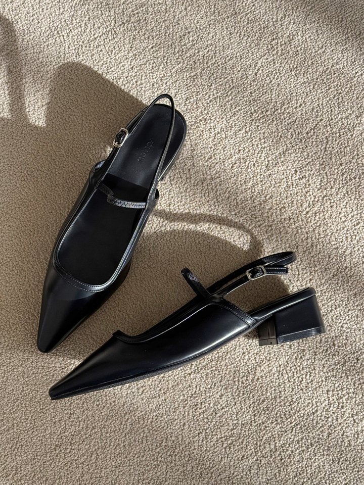 Vade - Korean Women Fashion - #womensfashion - Slingback Flat Pumps Stiletto - 9